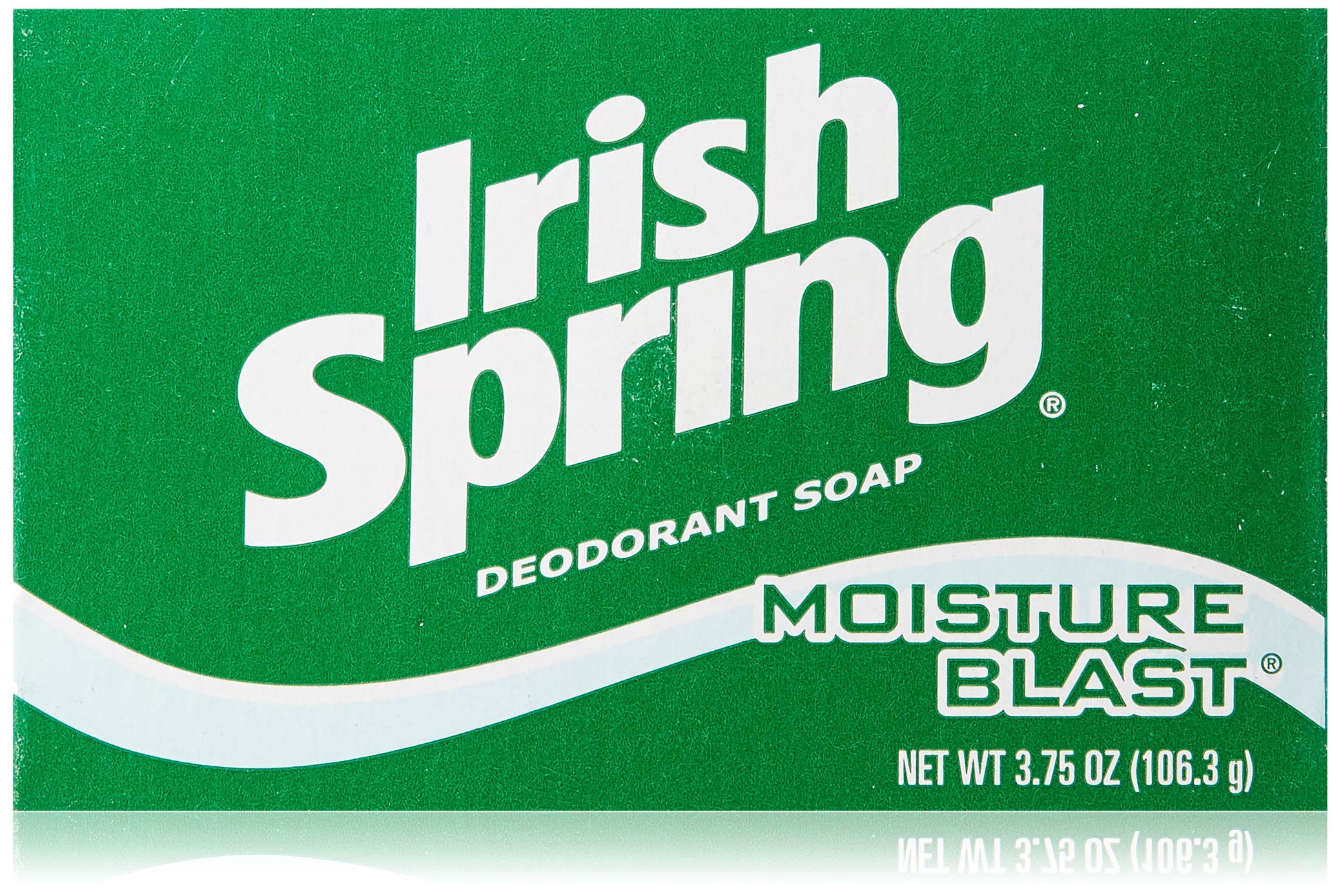 Irish Spring Deodorant Soap, Moisture Blast, Six 3.75 Oz. Bars