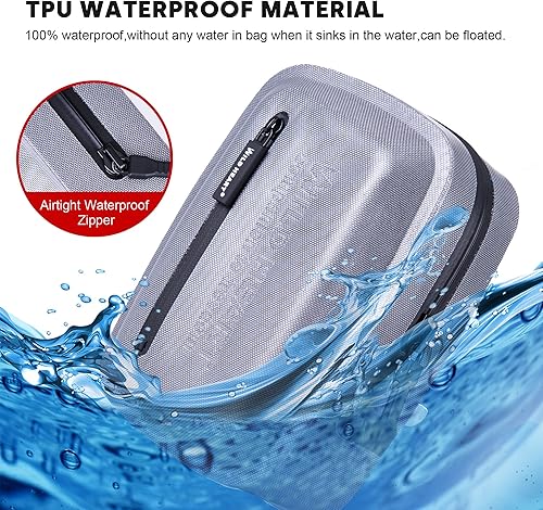 Miniatura 3 de WILD HEART Bolsa pequeña hermética e impermeable para medicamentosteléfonobolso de monedero - colgar en la cintura (gris), Gris, Deportes acuáticos