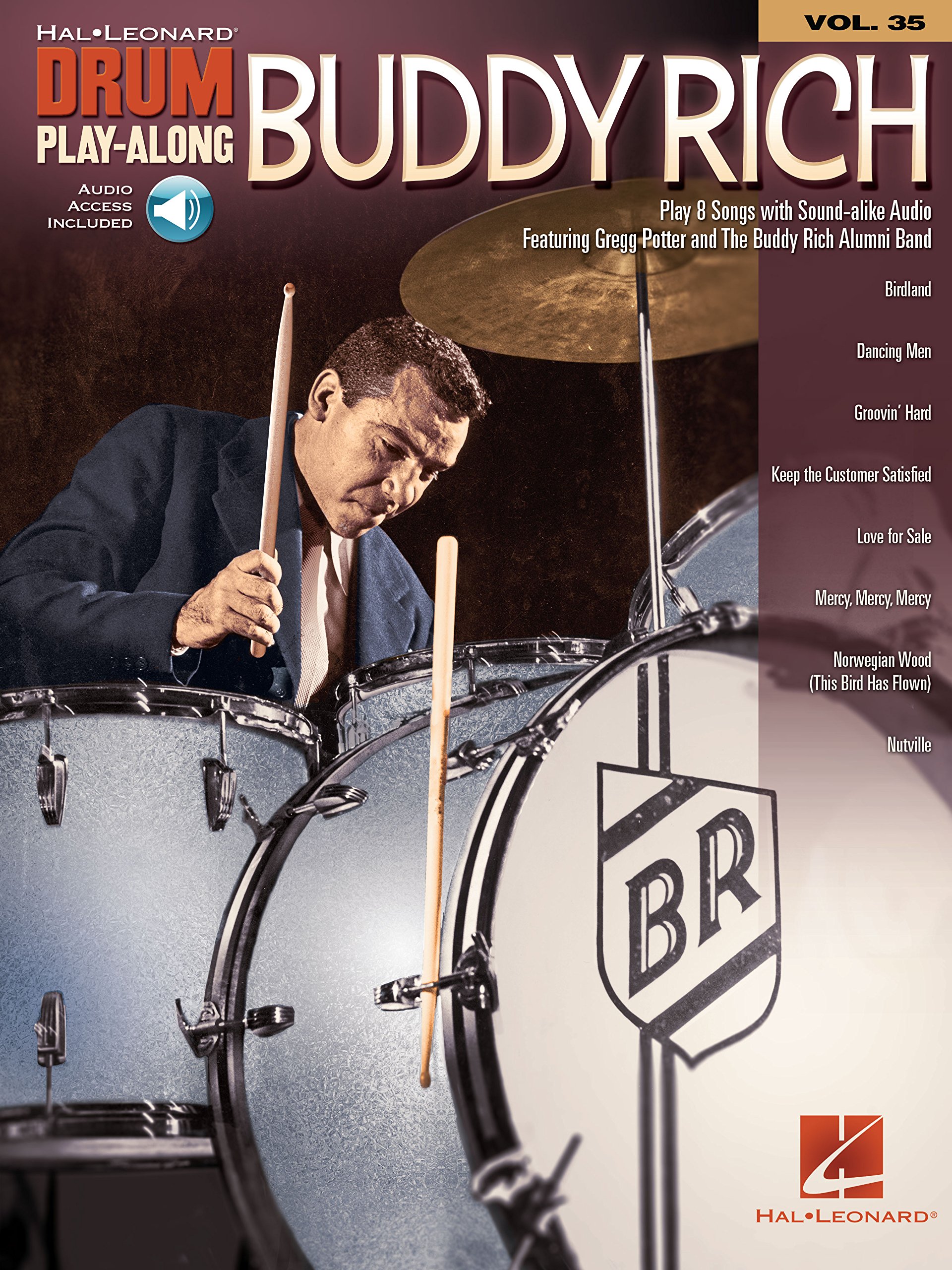 Partitions Drum Play-Along Volume 35 pour maîtriser le rythme de batterie de Buddy Rich