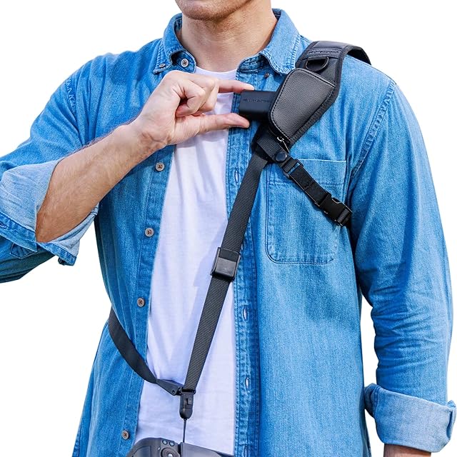PROfezzion Camera Sling Strap, Anti-slip Quick Release for Canon 2000D 4000D 1300D 1200D R8 R50 R10 R5 R6 R7 M50 5D 6D 7D Sony A7II A7III A7IV A6600 A6500 A6000 Nikon D7500 D5600 D3500 D780 & More