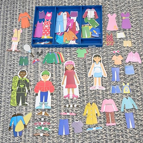 Miniatura 6 de Excellerations Aderezo magnético muñecas de 8.5 pulgadas, 80 piezas, aprendizaje socioemocional, preescolar, juguete educativo, juguetes para niños