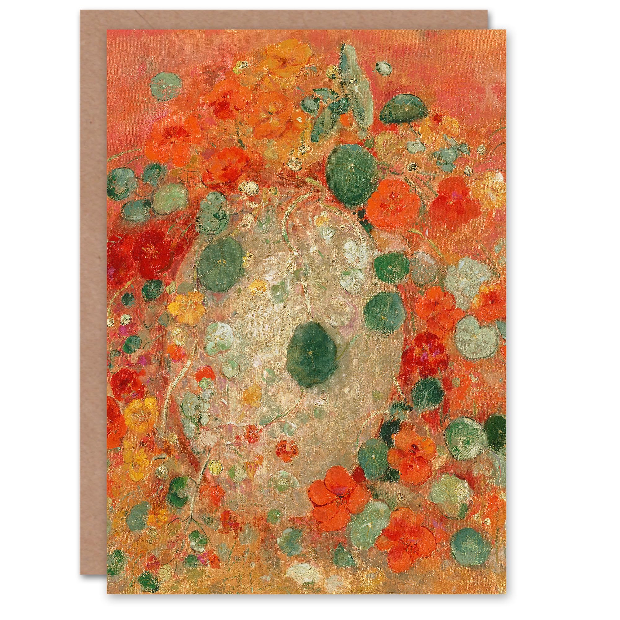 Artery8 Odilon Redon Art Card Nasturtium Flowers Floral Painting