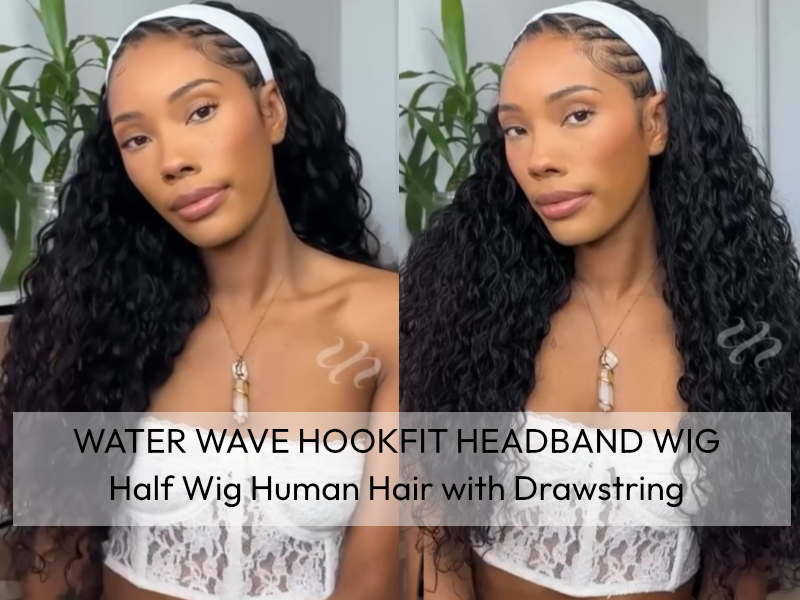 Amazon.com : UNICE HookFit Water Wave Headband Wig Human  display picture 1