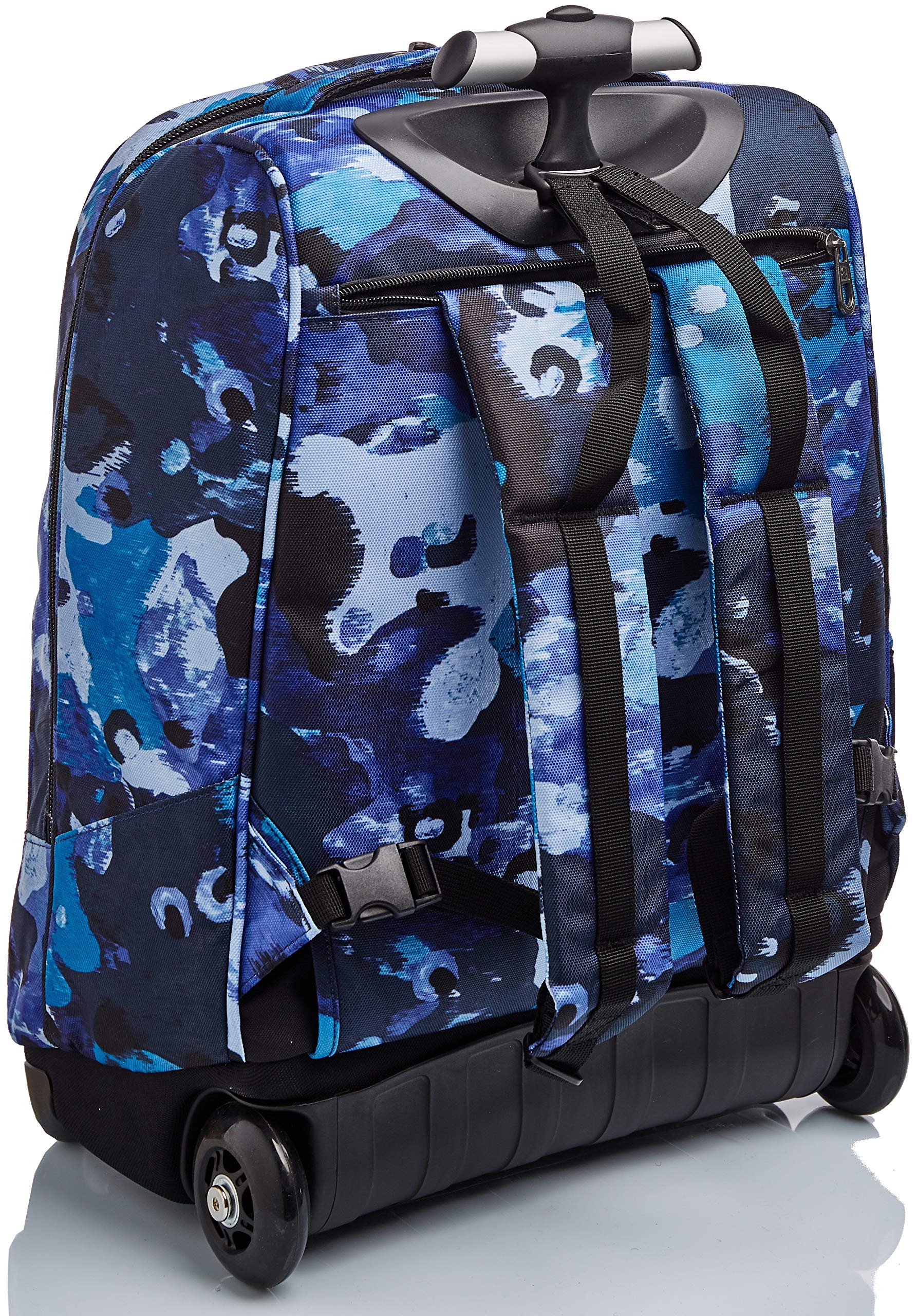 Invicta Trolley Scuola, Blu, Camo Shades, 2 in 1, Doppio Uso, Zaino con Carrello Fisso e Crossover System, Viaggio, Unisex