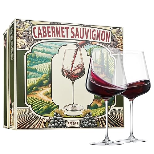 Khen Cabernet Sauvignon Explained Crystal Wine Glasses Hand Blown Italian
