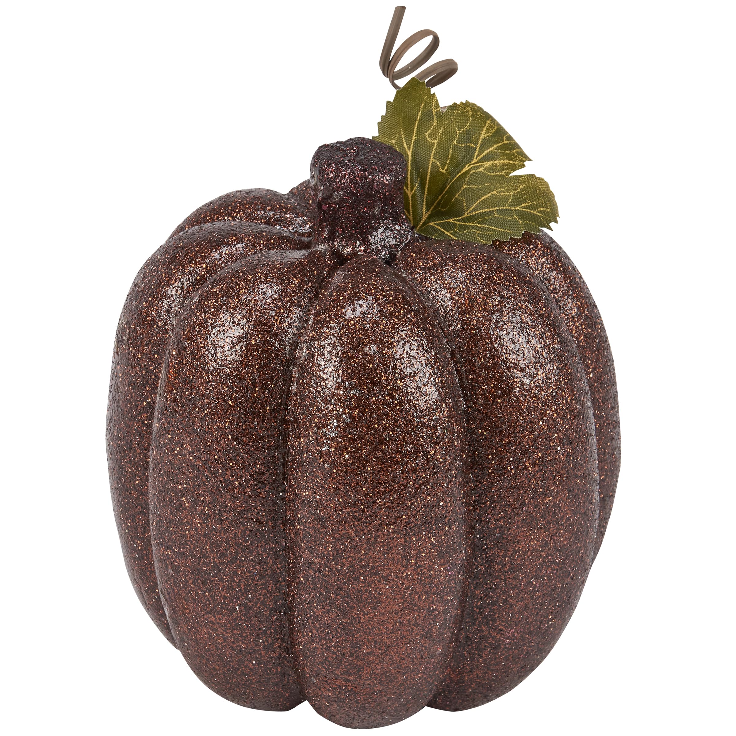 Calabaza de purpurina marrón adorno otoño Halloween casa