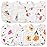 Zainpe 6Pcs Snap Muslin Cotton Bibs for Baby, Flamingo Star Flower Machine Washable Adjustable Burp Cloths with 6 Absorbent Soft Layers for Infant Newborn Toddler Drooling Feeding and Teething