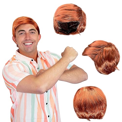 Watt's Wigs - Chill Guy Al Wig - Peluca de pelo corto sintético en capas de calidad de película para hombres con gorra de peluca ajustable