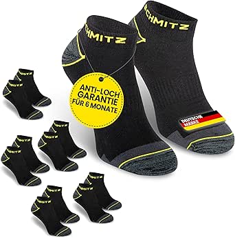 Arbeitssocken Herren kurz in Premium Qualität - Sneaker Arbeitsstrümpfe Sommer - Herrensocken mit verstärkter Ferse & Fußspitze - kurze Socken Arbeit - Langlebig