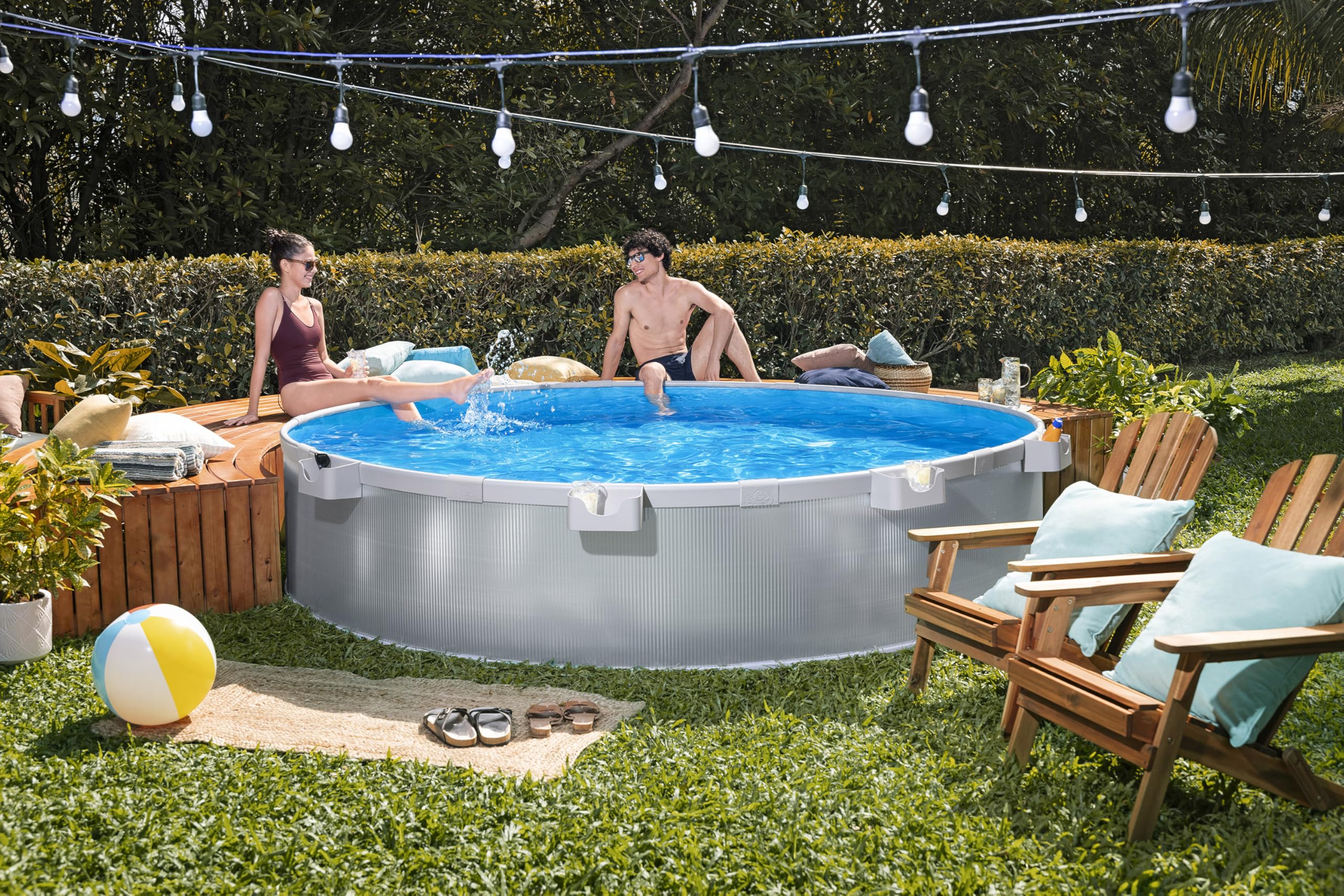 Bestway Stahlwandpool Set 305 x 61 cm, Rund, Grau – Aufstellpool mit Filterpumpe für den Garten, 3790 Liter Gartenpool im Industrial-Look