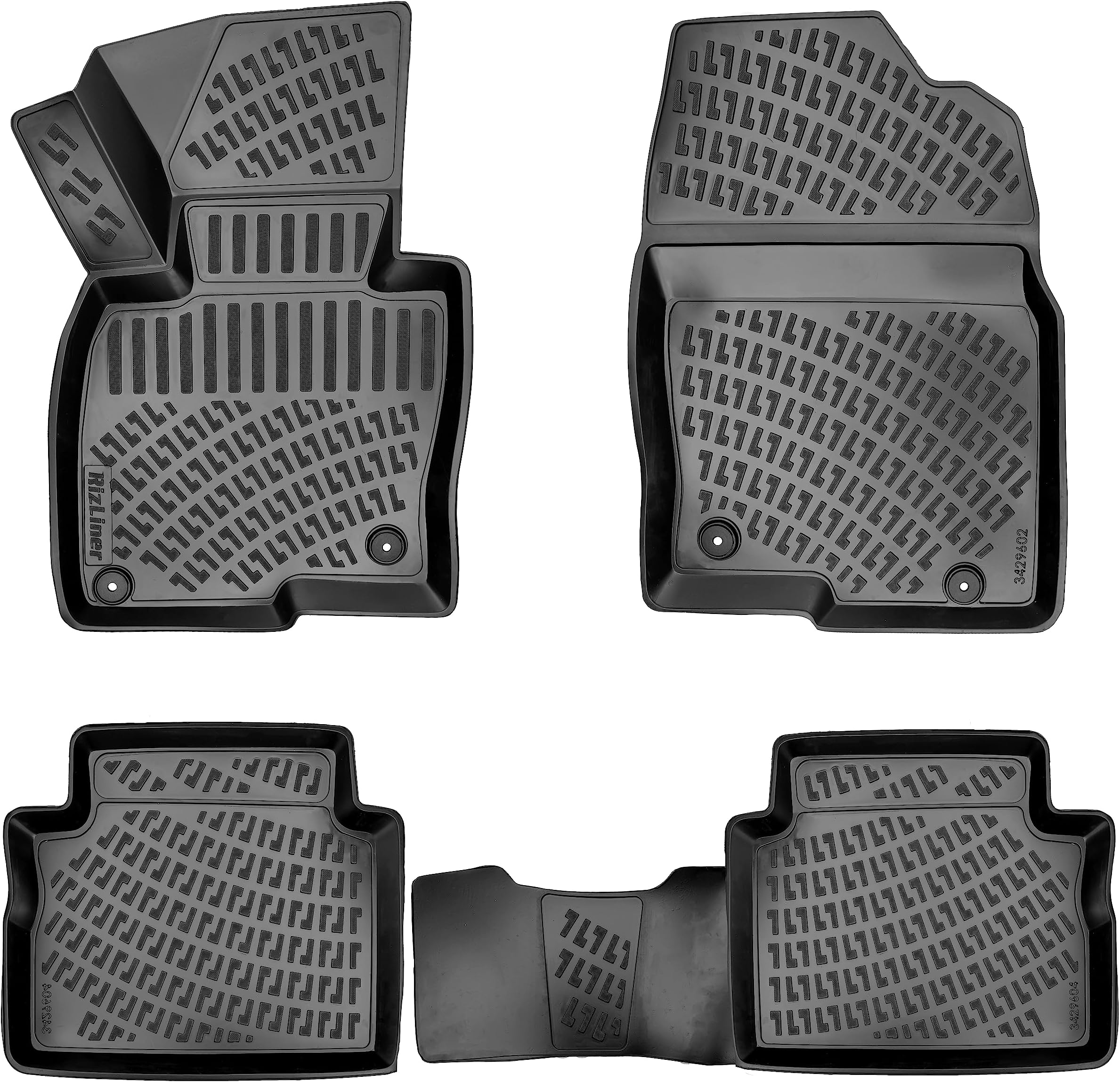 Custom Fit Floor Mats Compatible with Mazda CX-5 2017-2023 3D Laser Measured 1st & 2nd Row Floor Liners All Weather Odorless Non-Slip TPE Car Mats (Front & Rear, Black)