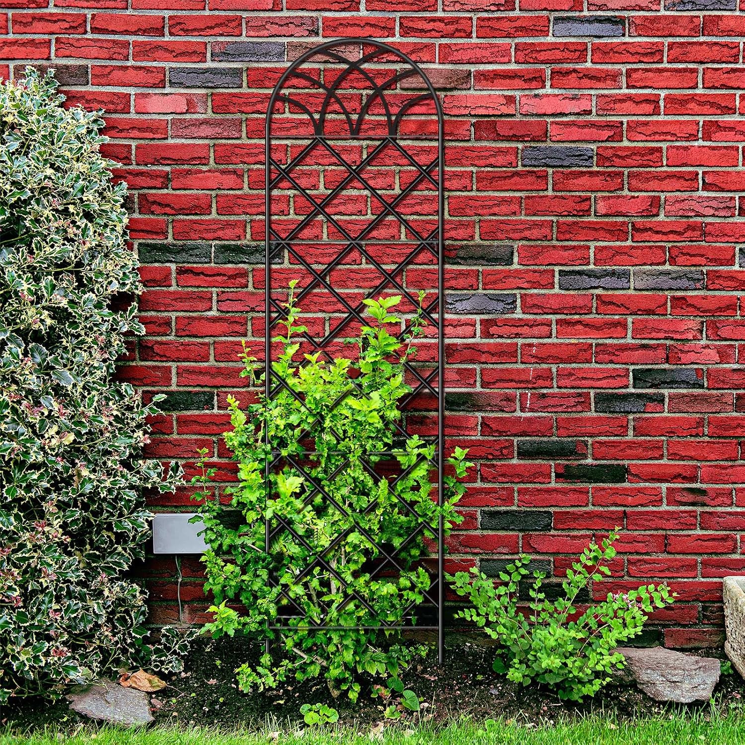 Newtay Giant Trellis for Climbing Plants, 108'' x 30'' Large Heavy Duty Rustproof Metal Vine Plant Trellis with Black Coating for Outdoor Climbing Plants Vegetables Support (Rustic Style)