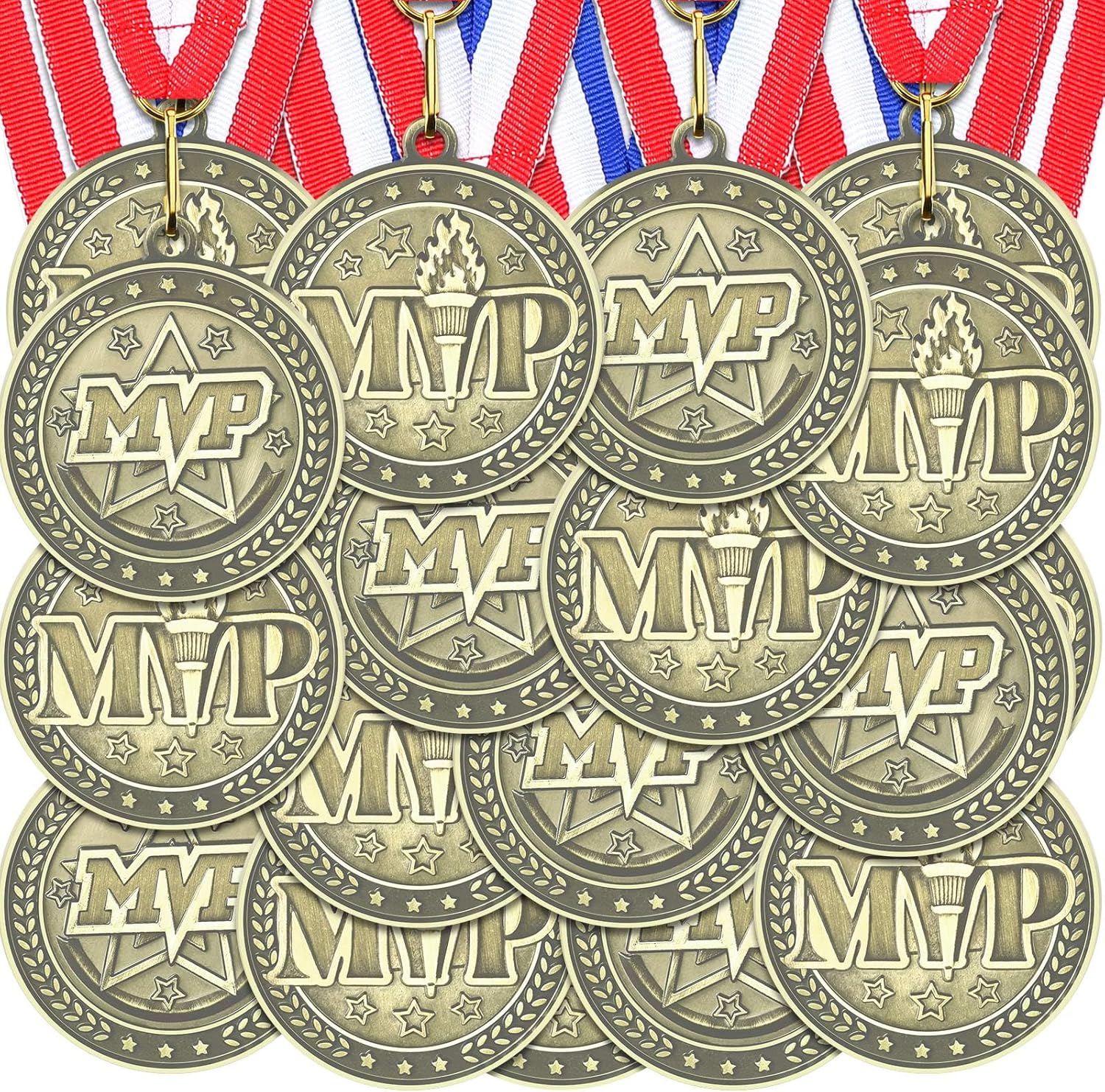 Ferreve Award Medals with Neck Ribbons Champ Medal Sports Day Favors Prizes for Sports Competitions Party Winner