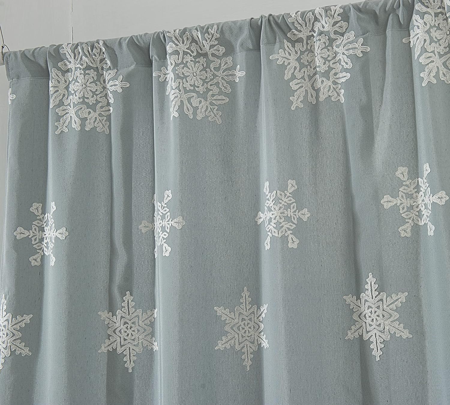 ブラックアウトフローラル刺繍ファームハウスタイアップシェードカーテン 断熱調節可能バルーンカーテン 小さなウィンドウロッドポケット用