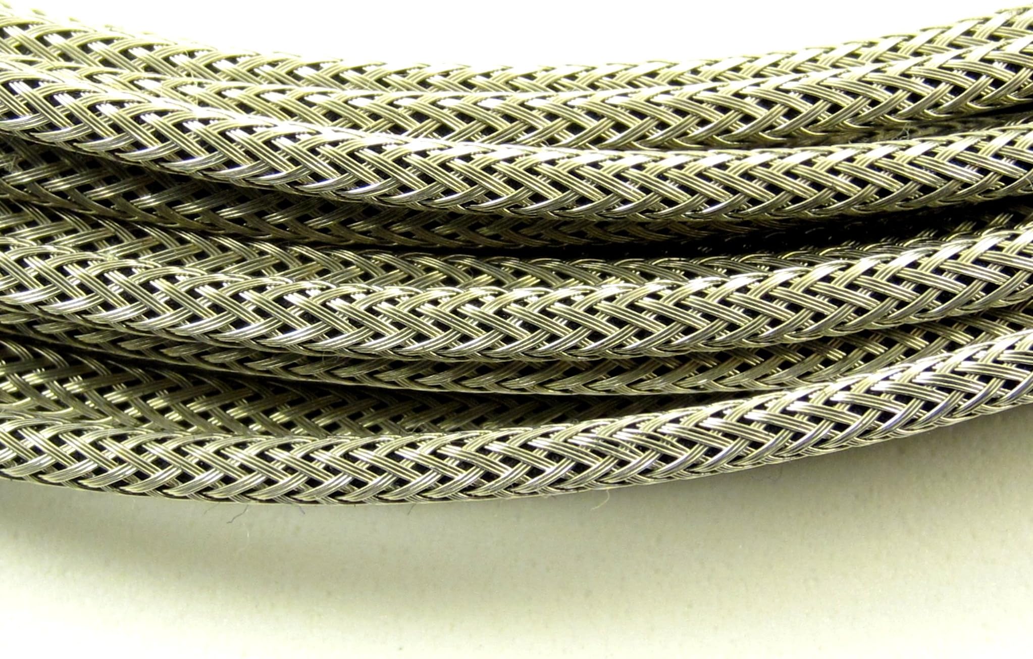 Vintage Style Cloth Covered Push Back Wire w/Braided Shield 25 ft 22 AWG
