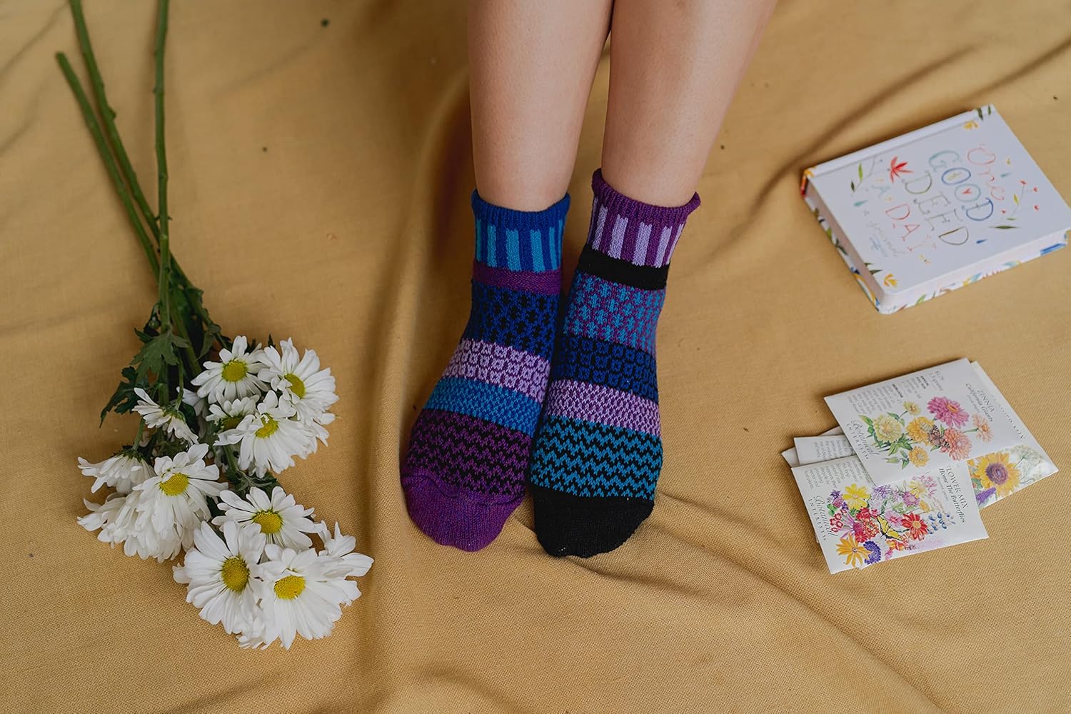 Solmate Socks Mismatched Quarter Length Socks for Women/Men, USA Made with Recycled Yarns - Image 3