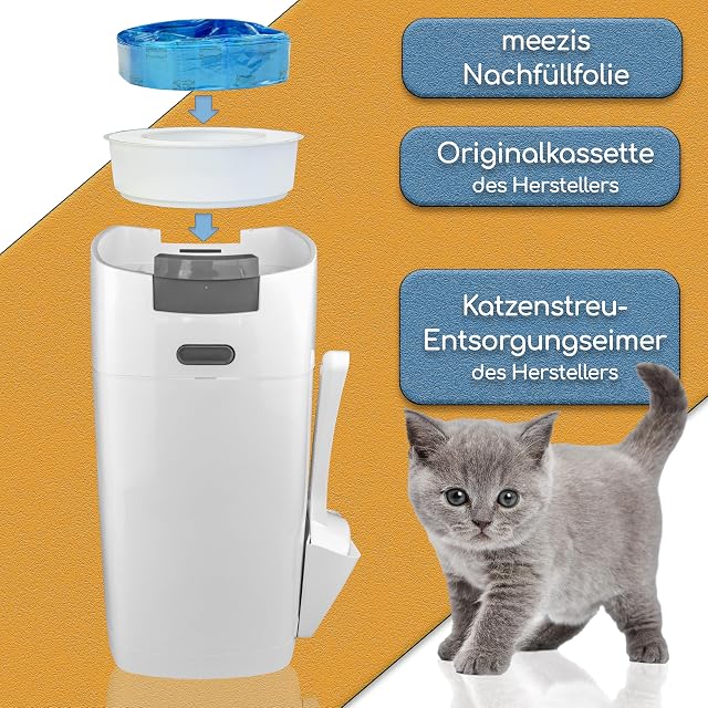 Foto 2 de 6 de Meezis - Pack de 8 recambios compatibles con cartuchos de recambio para cubos de basura para gatos…