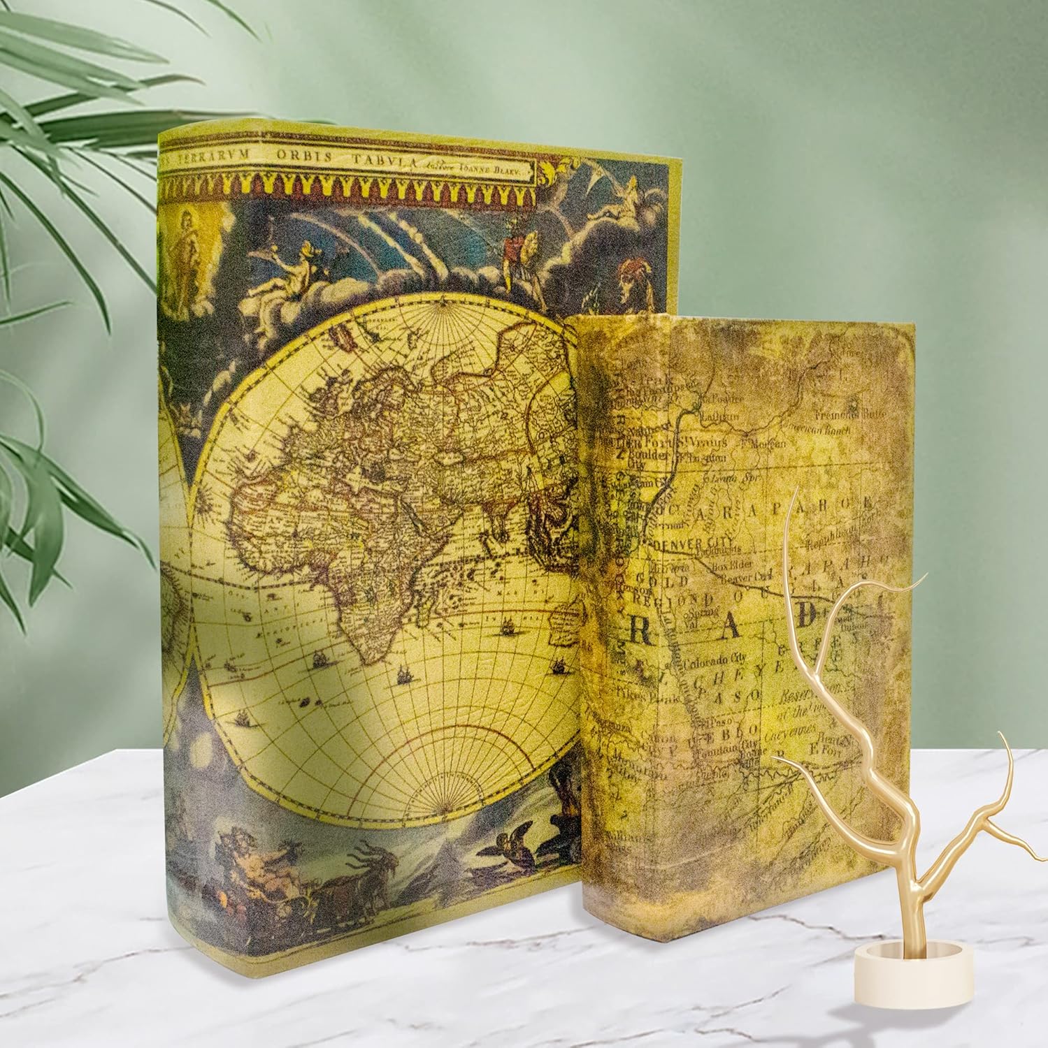 Amazon.com: DROFELY Decorative Book Box Set of 2, Trinket Keepsake ...