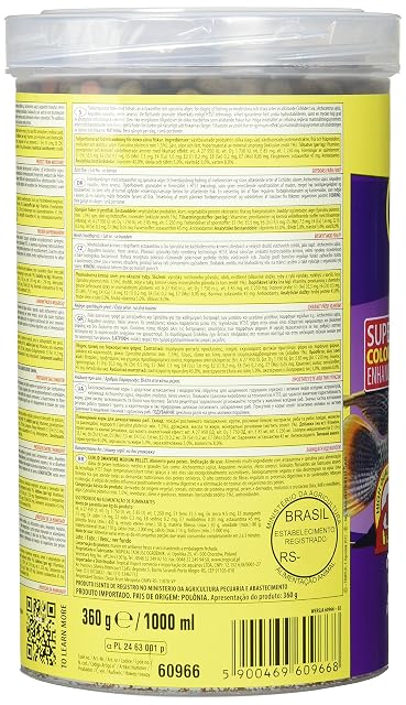 Foto 3 de 3 de Cichlid Omnivore Medium Pellet 1000ml / 360g - Alimento para Peces cíclidos omnívoros Grandes y medianos