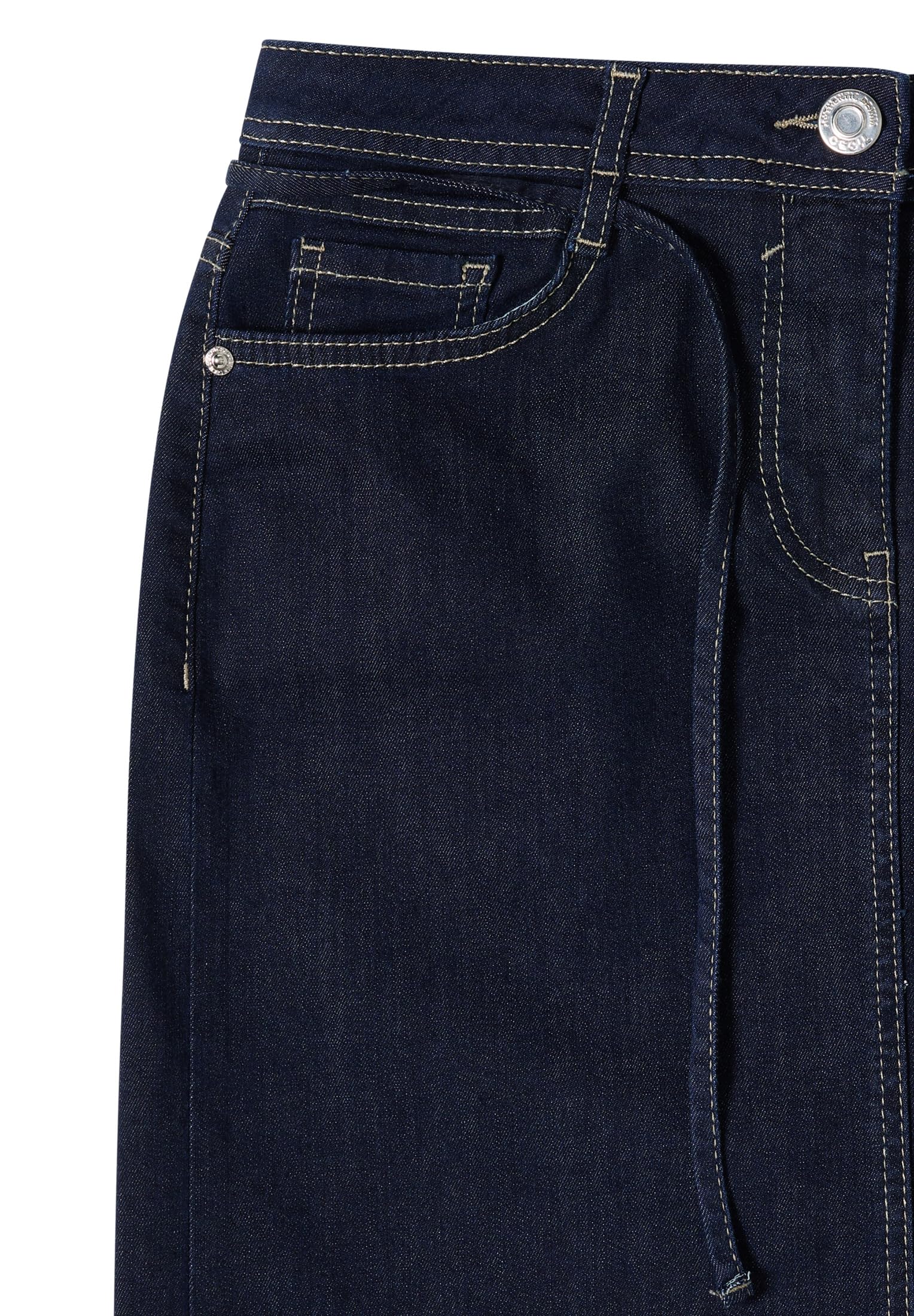 Cecil Damen Knielanger Denimrock mit Gürteldetail
