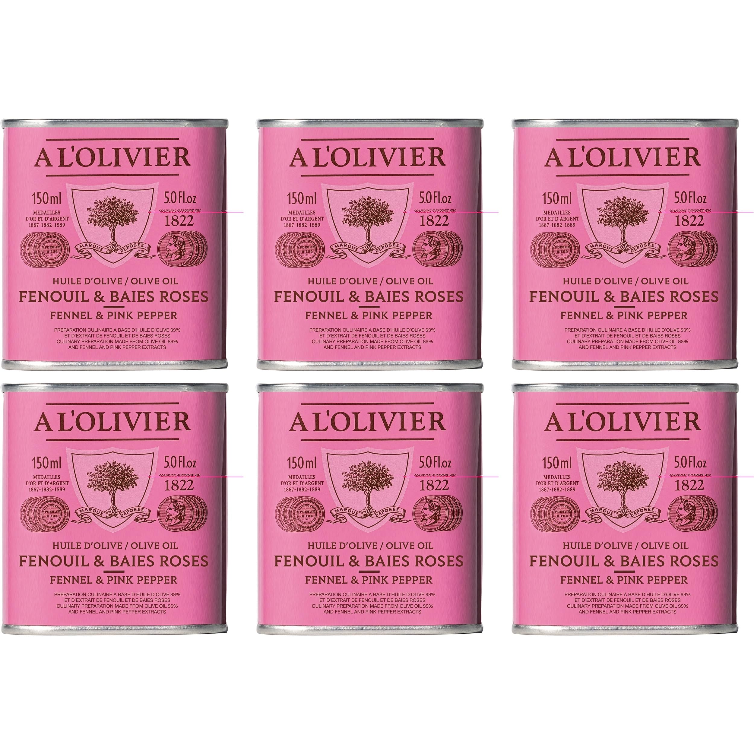 À l'Olivier Olivenöl mit Fenchel und rosa Pfeffer Frankreich inkl. FeinWert E-Book (6 x 0.15 l)