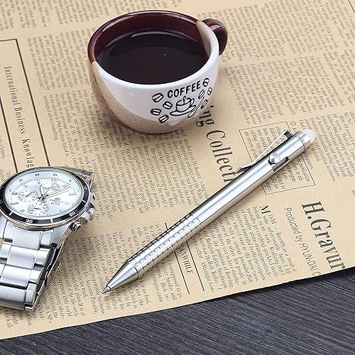 Miniatura 9 de SMOOTHERPRO Bolígrafo Bolt Action con tapa de corona de latón, clip de acero inoxidable compatible con repuestos de gel Parker para oficina,