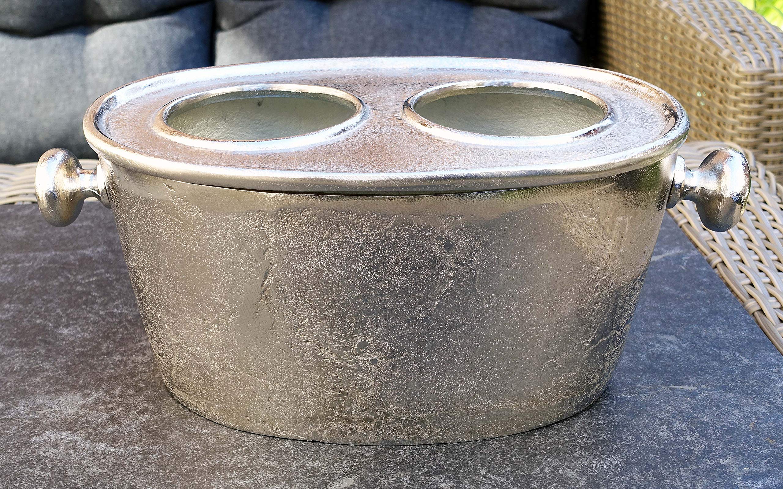 MichaelNoll Refroidisseur à Vin et Champagne en Aluminium Argenté - 31 cm