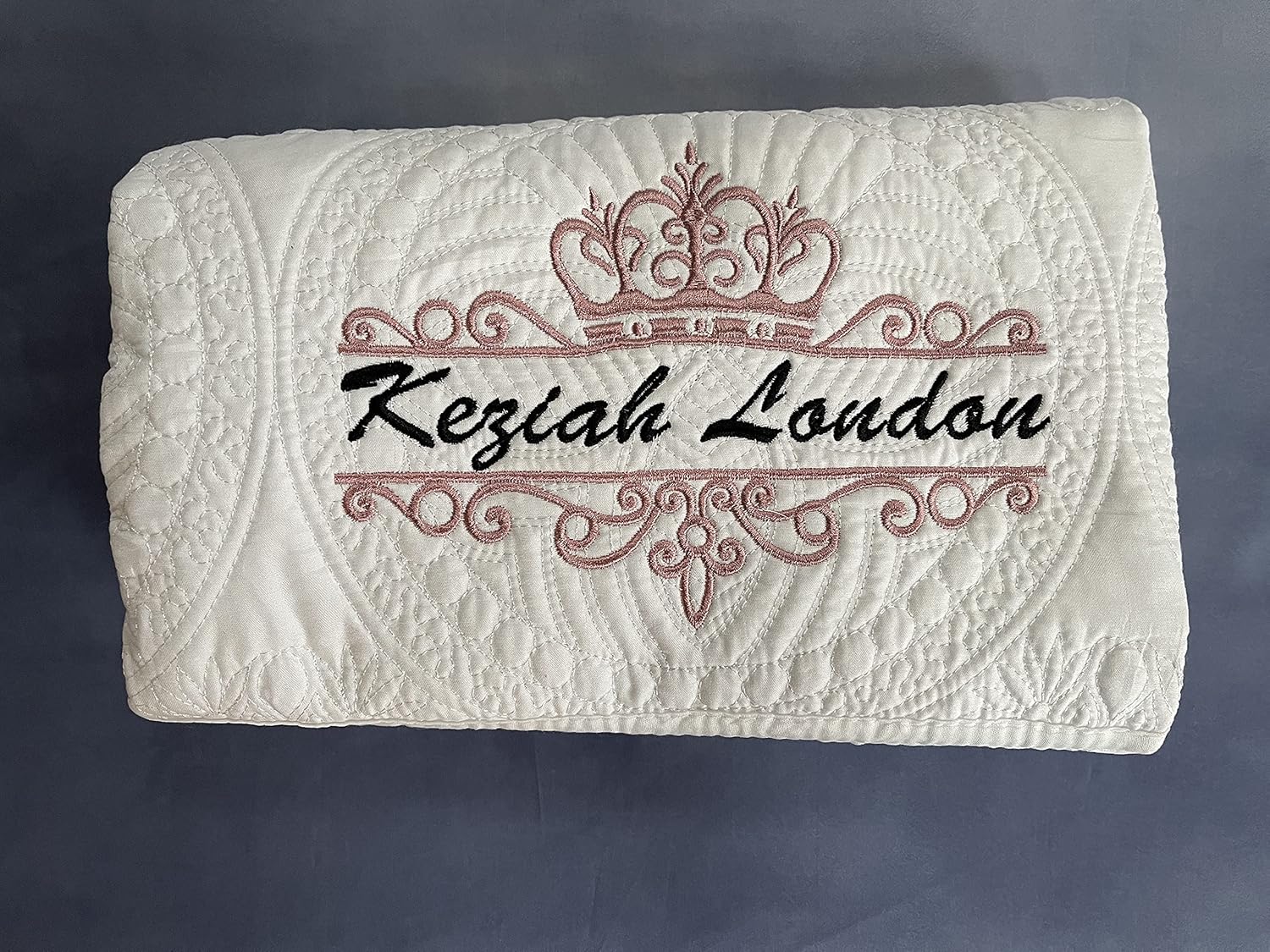 Personalized Baby Blankets Baby Quilt Monogrammed Blankets for Kids Baby Blankets for Girls Embroidered Baby Gifts Soft for Toddler boy or Girl (Crown)