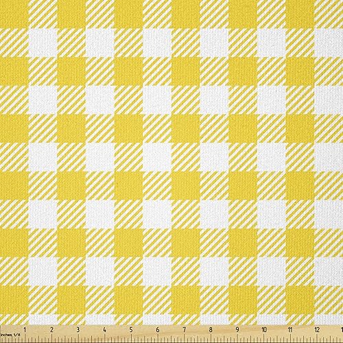 Miniatura 649 de Lunarable - Tela para amantes de perros de The Yard, patrón divertido de animales de dibujos animados en posiciones caprichosas estirando y Beige y