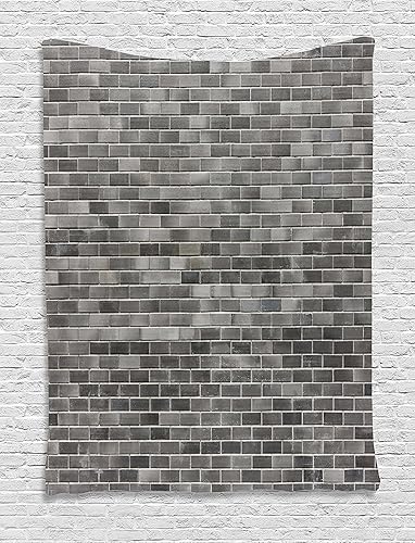 Miniatura 233 de Ambesonne Tapiz de naturaleza, silueta de oso salvaje en el bosque de la selva en la noche oscura, ilustración para colgar en la pared para Verde