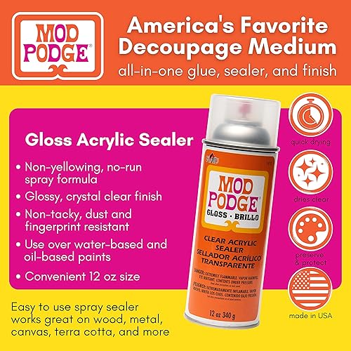 Miniatura 2 de Mod Podge – Sellador de acrílico transparente (12 onzas), 1470 brilloso