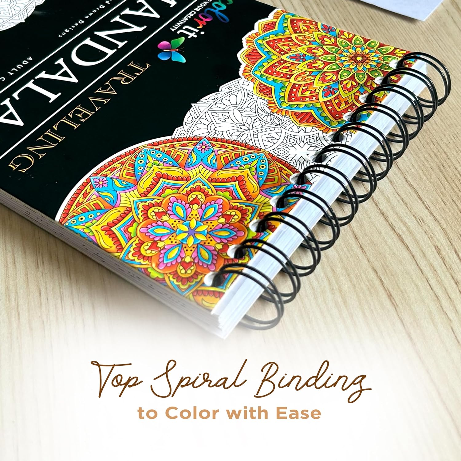 Traveling Mandalas Adult Coloring Book - Features 30 Original Hand Drawn Designs Printed on Artist Quality Paper, Hardback Covers, Spiral Binding, Perforated Pages, Bonus Blotter