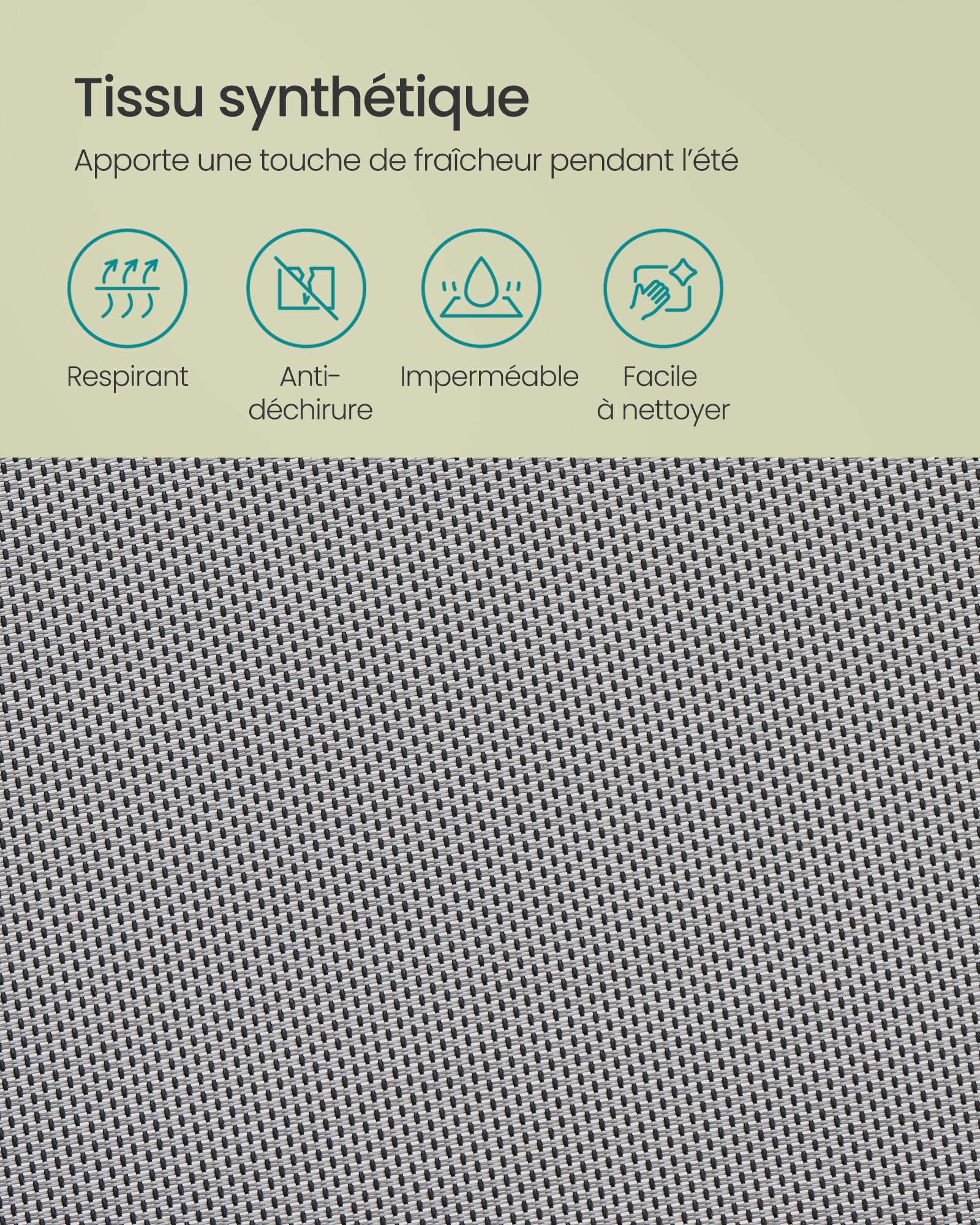 SONGMICS Chaise de Jardin Pliable, Siège d’Extérieur, Cadre en Métal, Dossier Réglable sur 8 Positions, Capacité de Charge 150 kg, Gris GCB02GY