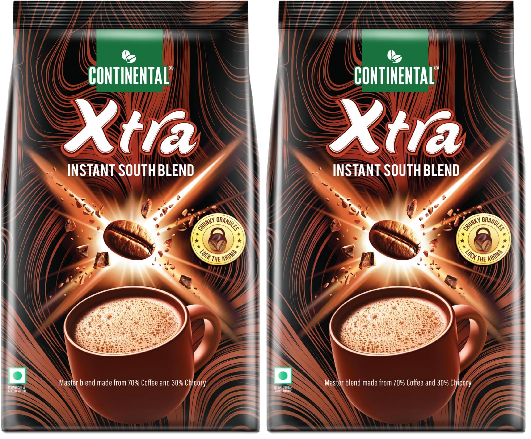 Continental Coffee Xtra Instant Coffee Powder | 200g Pouch | ‎70% Coffee 30% Chicory | South Blend Instant Coffee | Medium Roast | Premium Blend of Arabica & Robusta | Rich Aromatic Coffee (Pack of 2)-image-17