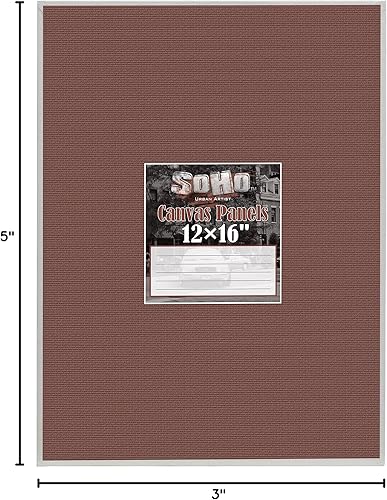 Miniatura 9 de SoHo - Paneles de lona de algodón para artistas, 18 x 24 pulgadas, paquete de 3 paneles de algodón doble imprimado sin ácidos, lienzos unidos para