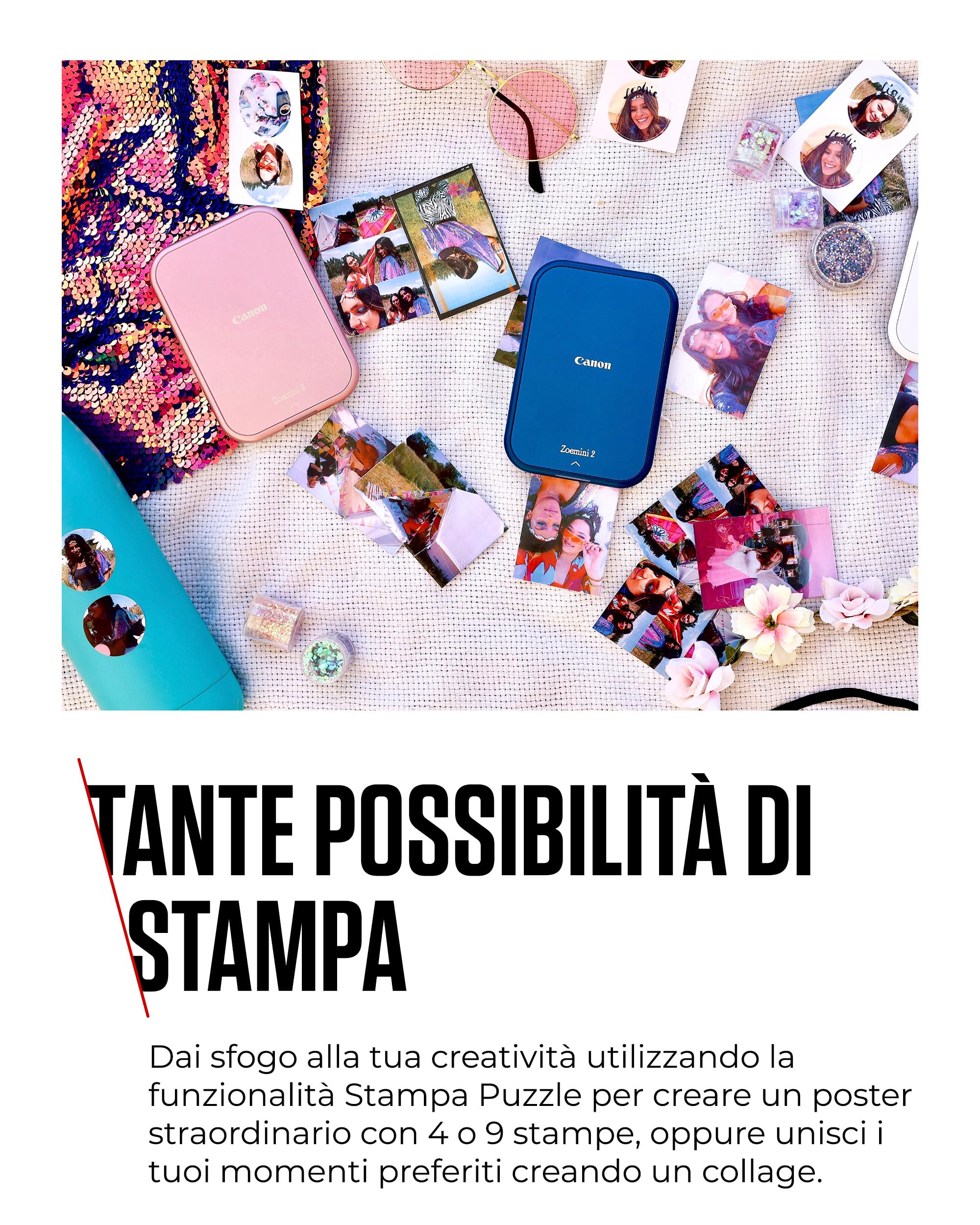 Canon Zoemini 2 Stampante Fotografica Portatile Compatta Bluetooth 5.0 Ricarica Rapida USB-C Blu Marino