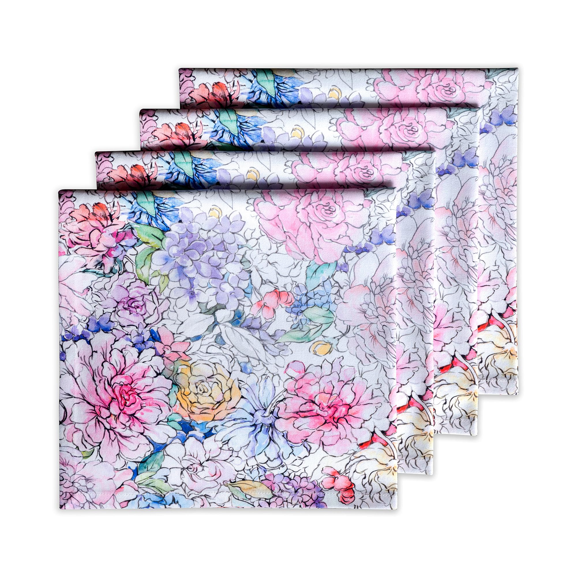 Serviettes de table lavables pour mariage printemps et dîner de saison Floral Love