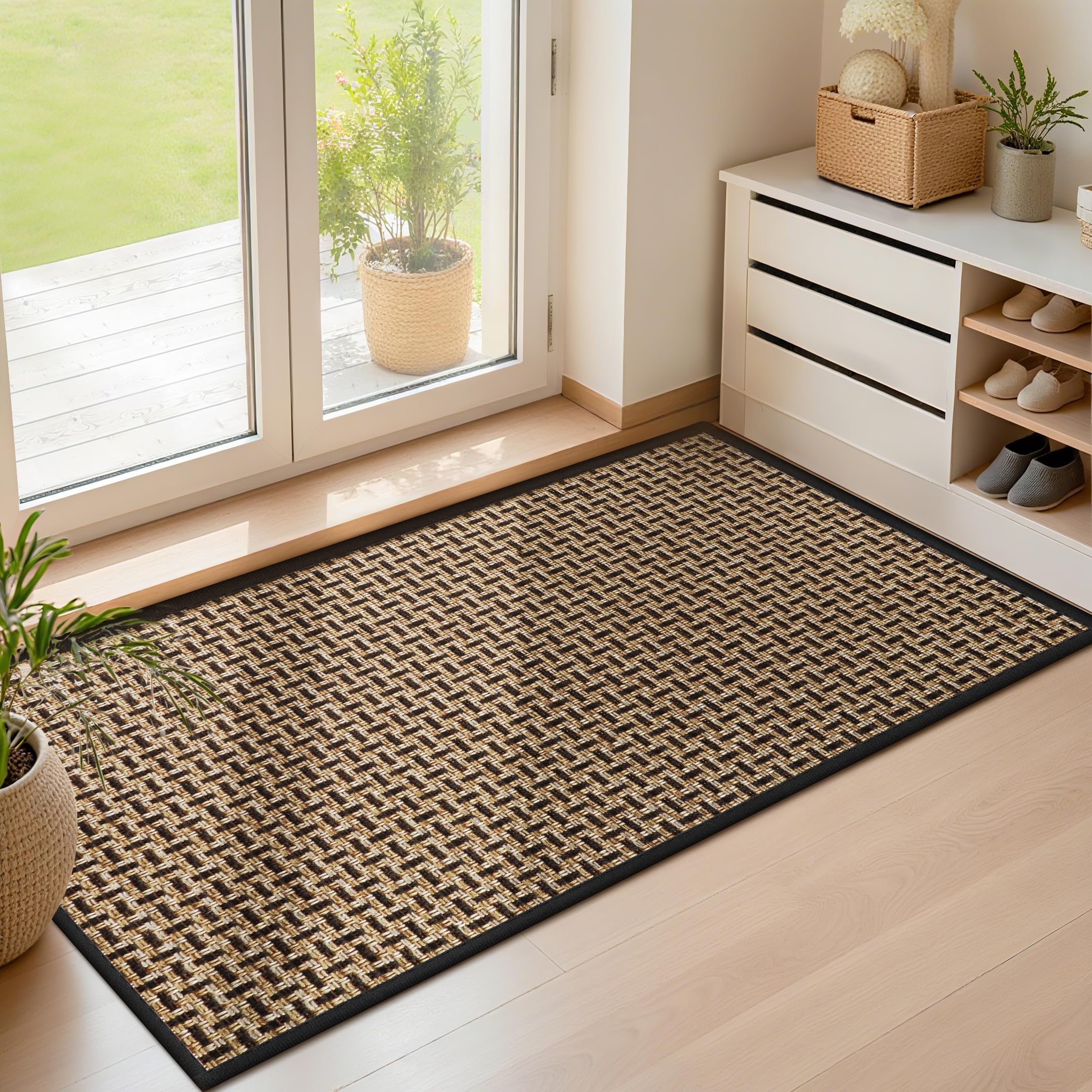 Ultra Thin Khaki Door Mat - Non Slip Entryway -9