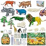 BONNYCO Animal Toys for Kids Painting Kit with 16 Figurines. Animal Kids Crafts 4-8 with Glow in The Dark, Safari Gifts for Boys and Girls. Boy Toys 3 4 5 6 7 8 9 10, Years Old Birthday Christmas