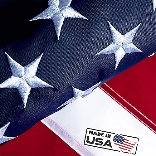 Miniatura 7 de Cheeerrrs - Bandera estadounidense de 3 x 5 pies, estrellas bordadas, extremadamente duradera y resistente a la decoloración, bandera estadounidense