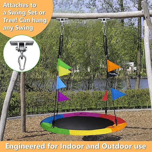 Miniatura 4 de Royal Oak Juego de 2 ganchos de columpio fáciles de colgar, kit de columpio para porche, parque infantil, hamaca, columpio de yoga, soportes