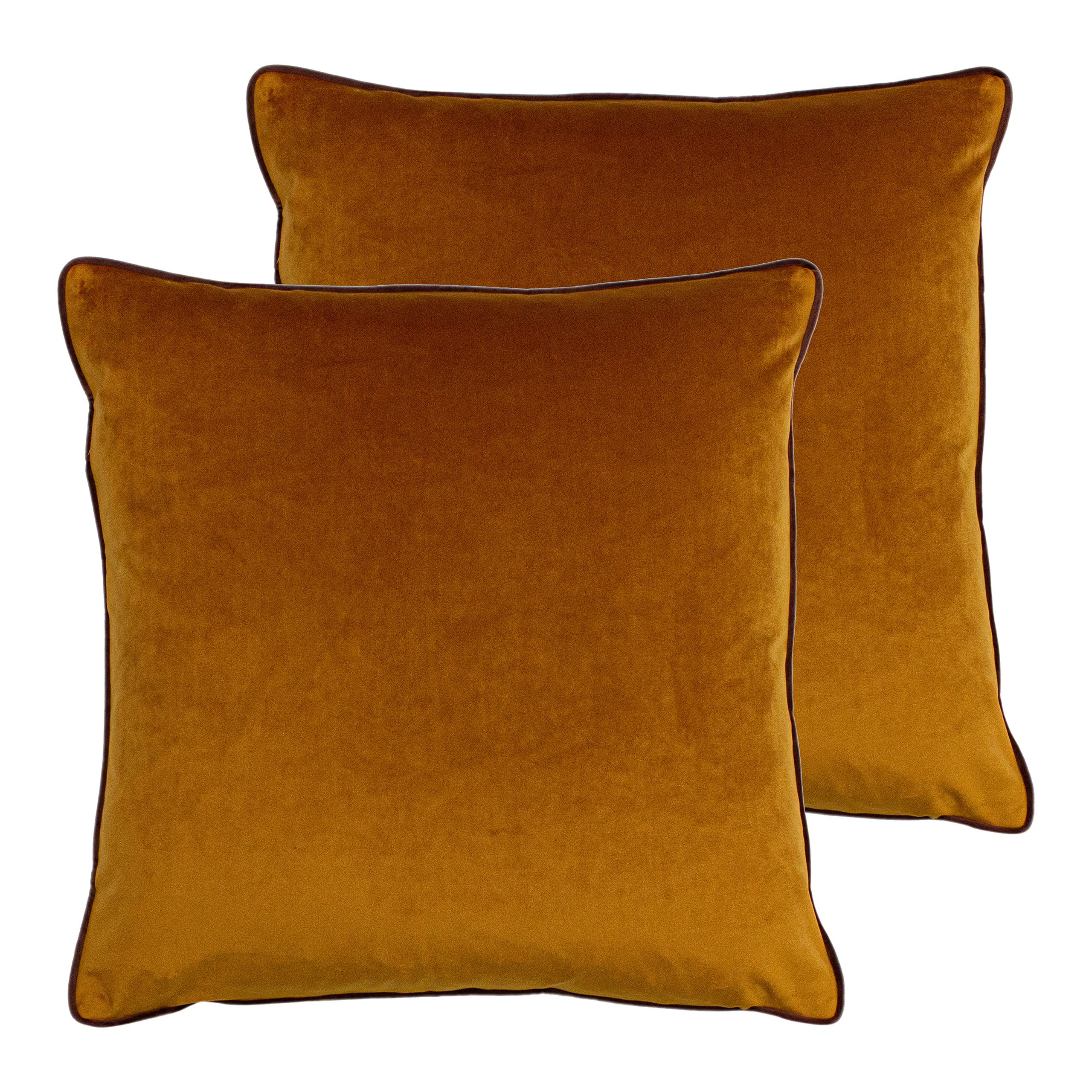 Furn. Gemini Twin Pack Polyester Filled Cushions - Pumpkin Orange - 50x50cm