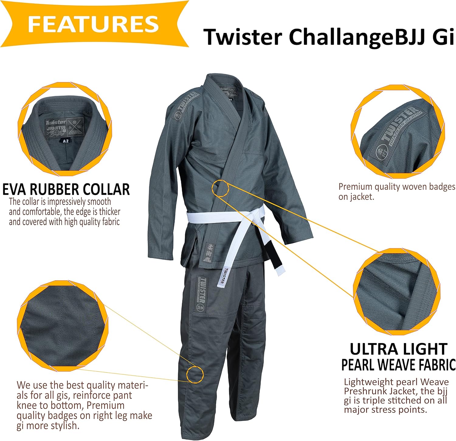 Challenge Brazilian Jiu Jitsu Gi/Kimono/BJJ Gi Premium quality Fabric Comes With White Belt - Image 7