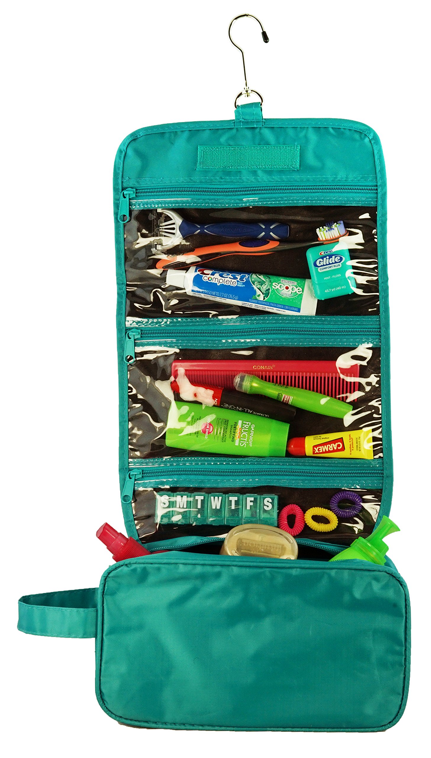Hanging Travel Bag with Toiletries Organizer, Teal