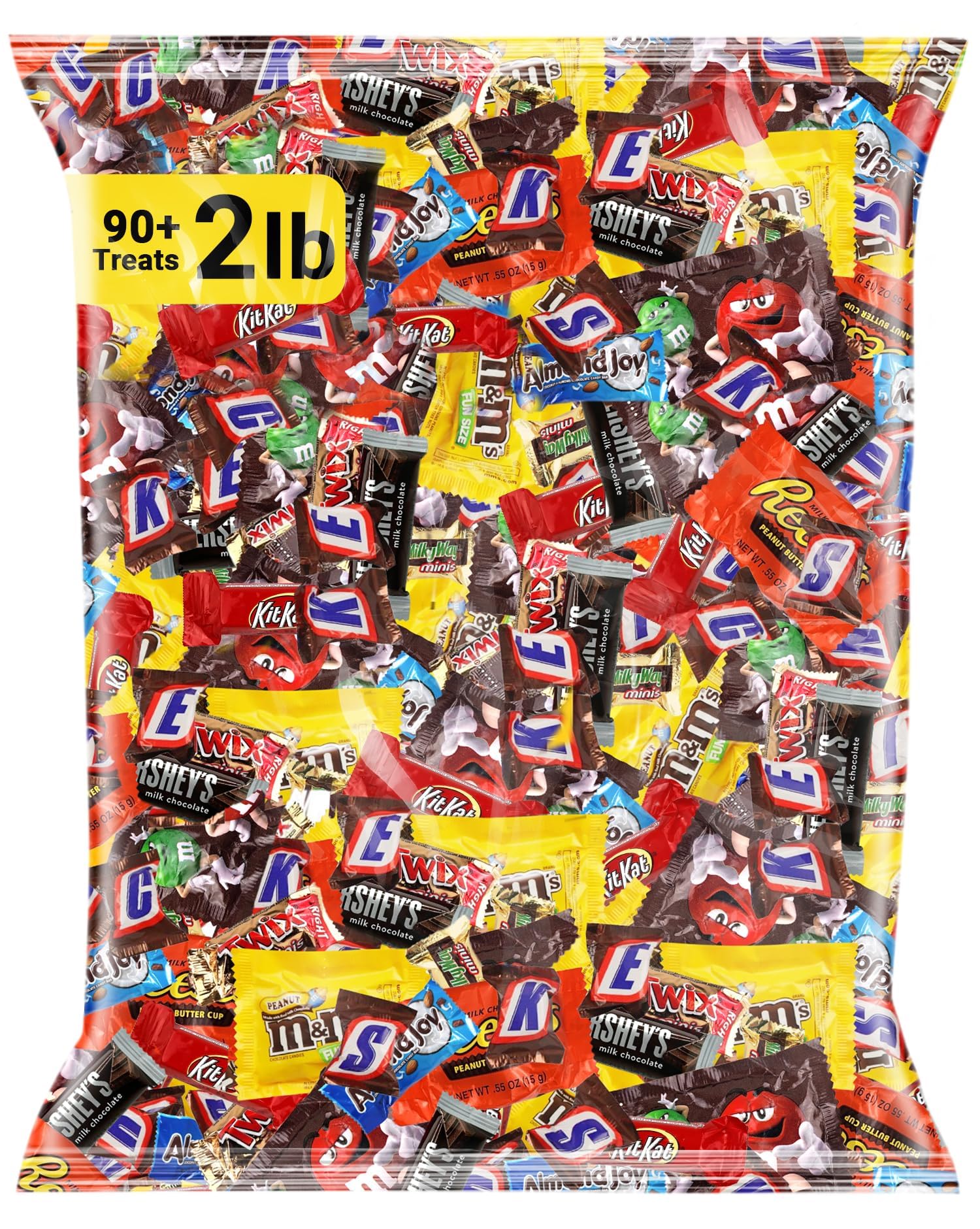 Assorted Chocolate Candy Mix - Individually Wrapped Chocolates - 2lb Bulk Variety Pack for Snacking, Sharing, and Gifting - Ideal for Home, Office, and Events