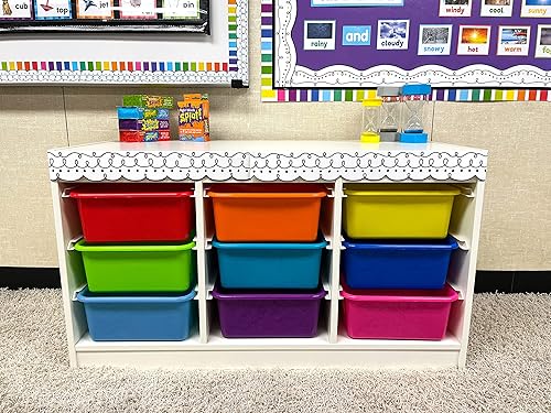 Miniatura 6 de Teacher Created Resources Squiggles and Dots - Borde enrollado troquelado (TCR8914), negro, blanco