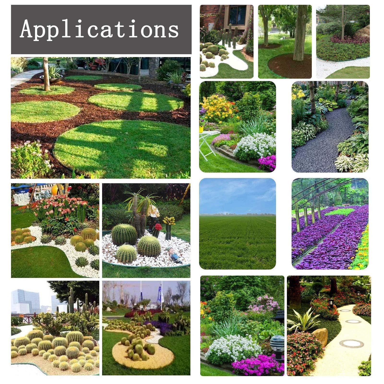 Bordure Per Giardino Aotuosa 10cm X 10m - Flessibili, Verdi, Con 30 Ancore Senza Scavare