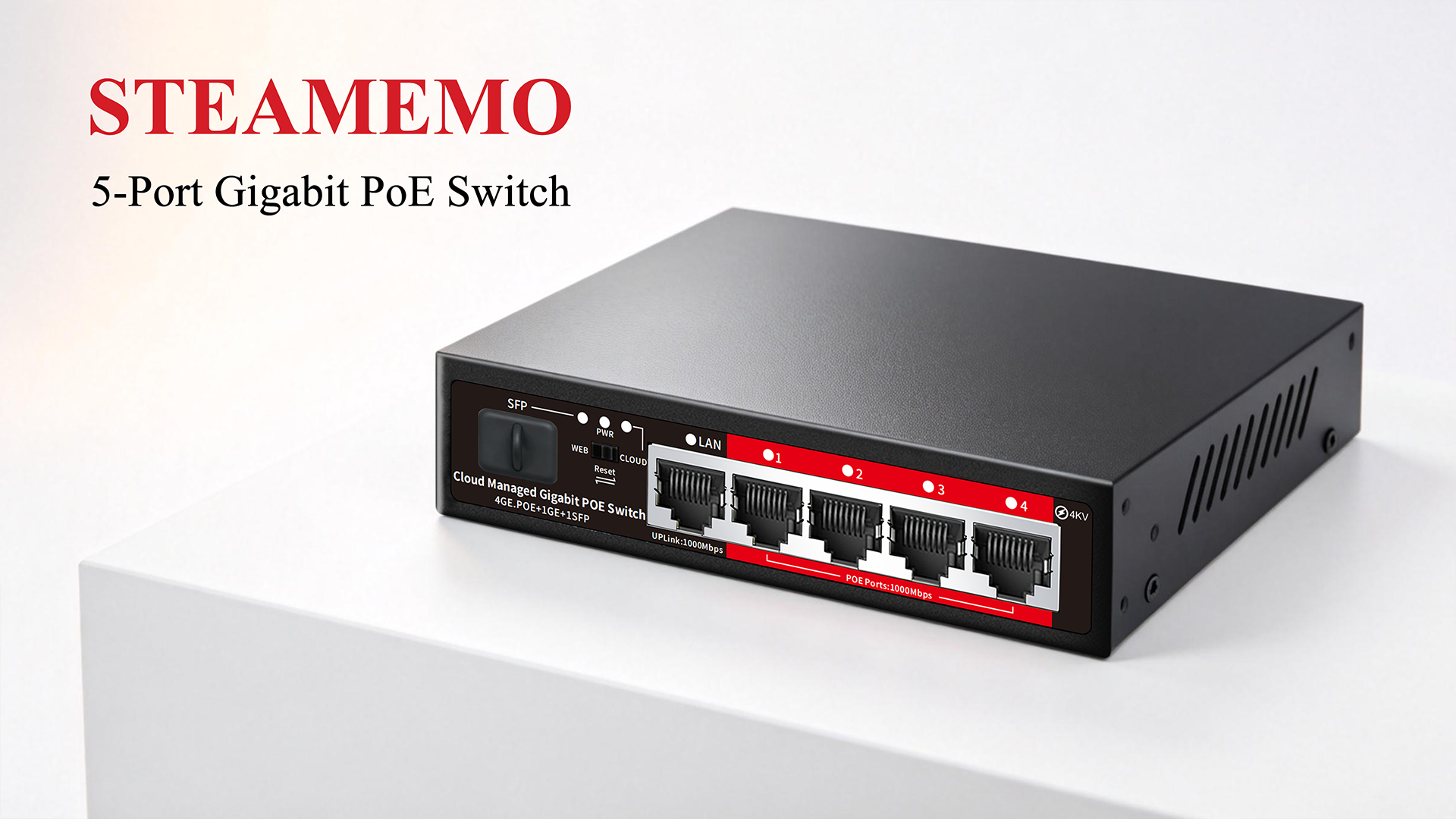 Amazon.com: Poe Switch, 5 Port Gigabit PoE+ Switch, Easy Managed