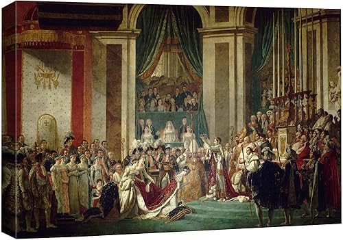 wall26 - Lienzo Wll Art - La coronación de Napoleón por Jacques-Louis David - Famosa reproducción de pintura impresa giclée y galería envuelta lista