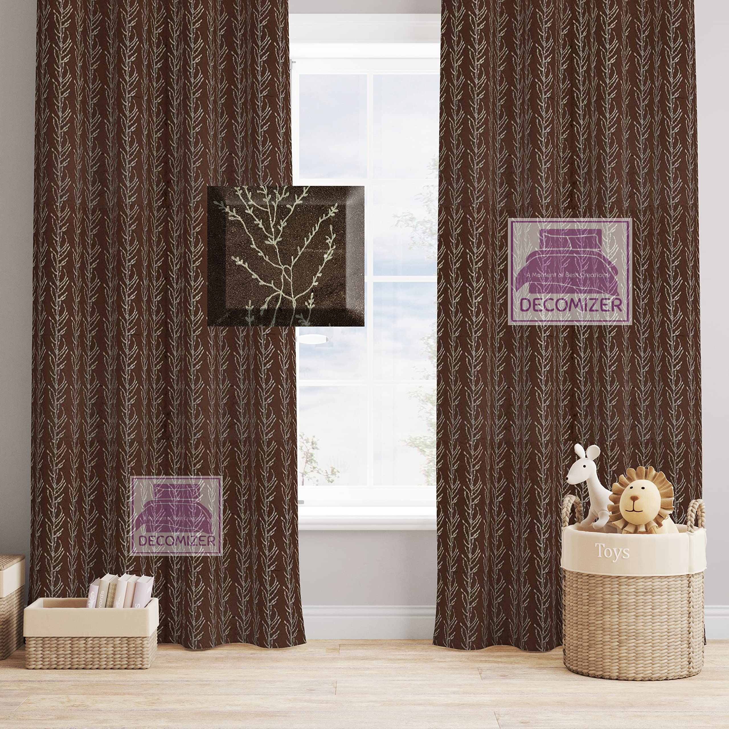 DECOMIZER Gold Foil Bale Heavy Premium Designer Fancy Luxury Velvet Solid Emboss Texture Room Darkening Blackout Window Curtain Blind Screen for Living and Bedroom, 5 Feet, Coffee, Pack of 1 Pcs (B0C3Y2Q3LP) Amazon Price History, Amazon Price Tracker